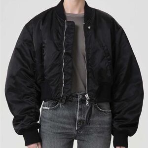 AGOLDE Black Bomber Jacket